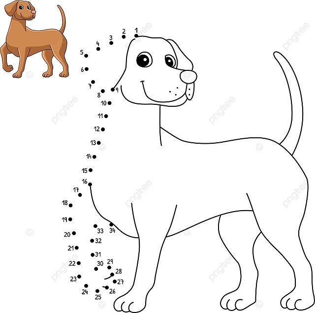 Isolated coloring page of a vizsla dog with dottodot puzzle vector friendly join the dots connect the dots png and vector with transparent background for free download