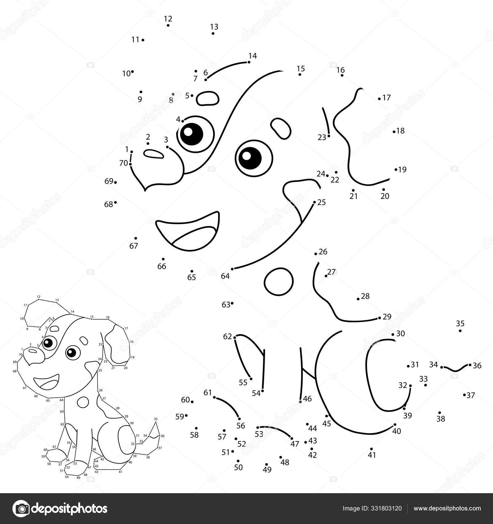 Educational puzzle game for kids numbers game cartoon dog pets coloring book for children stock vector by oleon