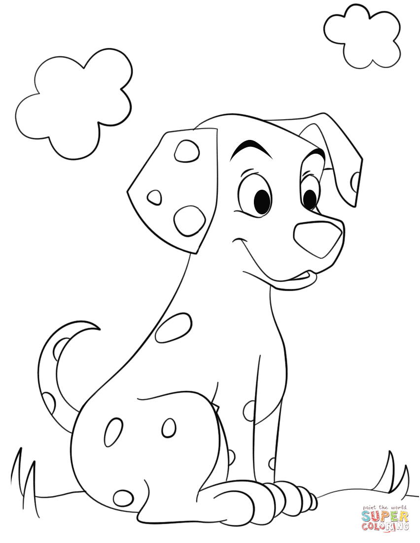 Cute dalmatian dog coloring page free printable coloring pages