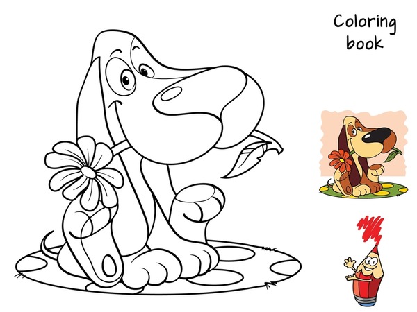 Dog colouring puzzle royalty