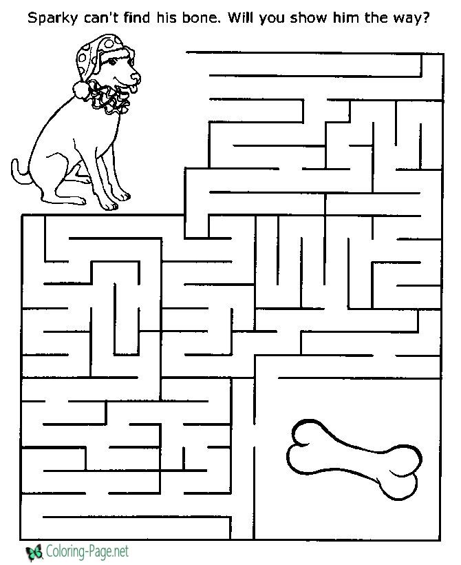 Printable mazes dog and bone mazes for kids printable mazes for kids printable mazes