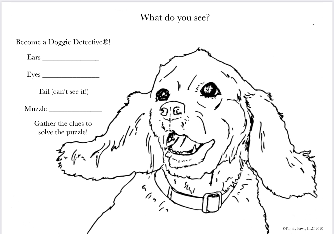 Doggie detective activity sheets