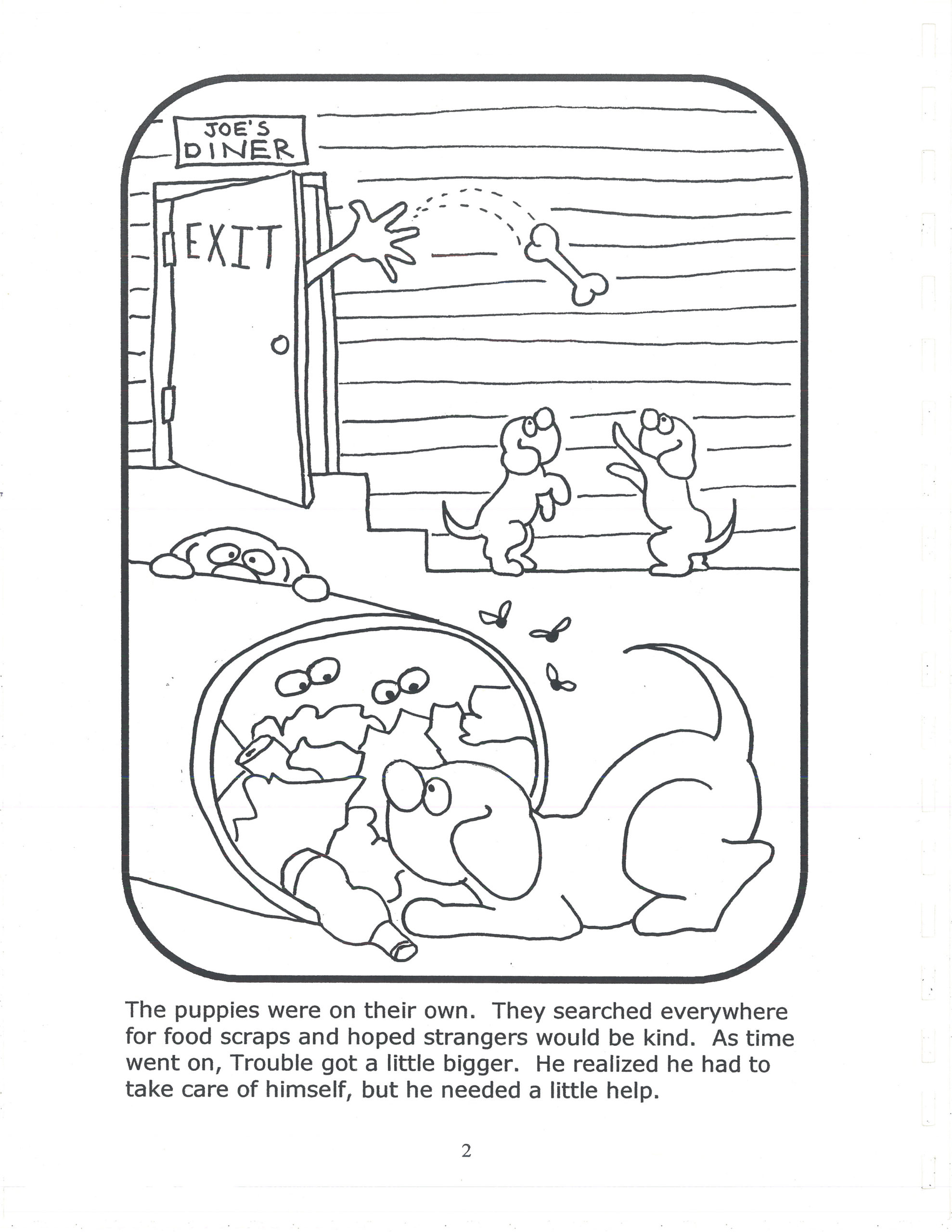 Trouble the dogs first story in a coloring book