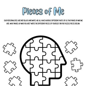 Pieces of me worksheet