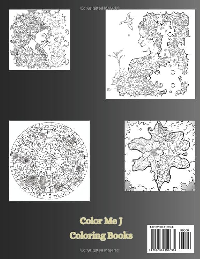 So very puzzling coloring book mindful fun puzzle piec and geometric shap coloring book for relaxation and creativity j color me libros