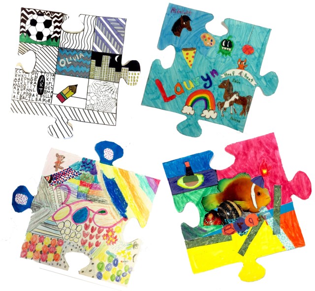 All about me collaborative puzzle pieces â art is basic an elementary art blog