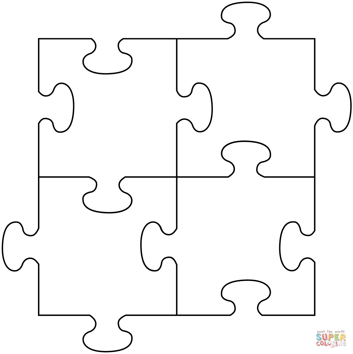 Puzzle pieces coloring page free printable coloring pages