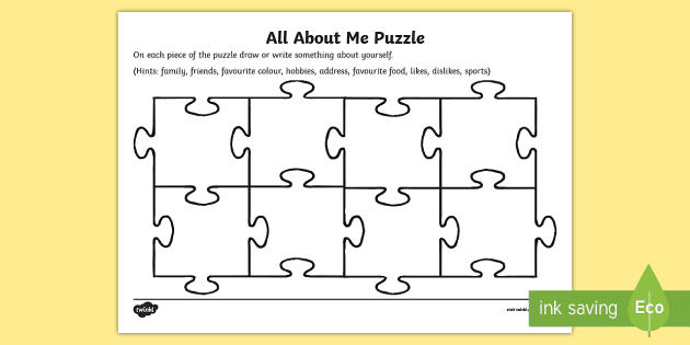 All about me puzzle worksheet worksheet teacher made