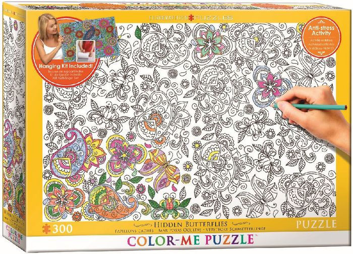 Color me hidden butterflies piece jigsaw puzzle by eurographics barnes noble