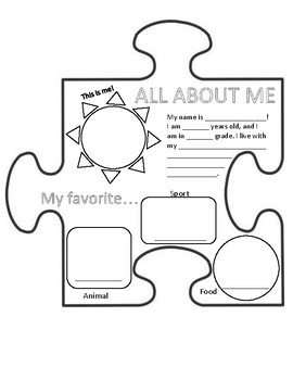 All about me puzzle piece by anm tpt