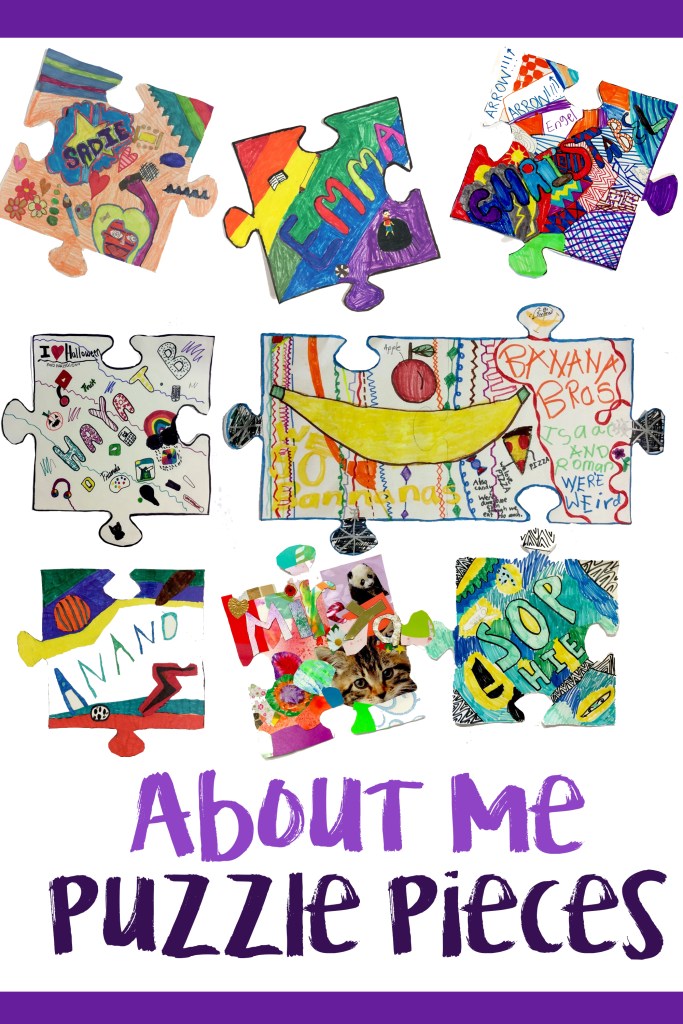 All about me collaborative puzzle pieces â art is basic an elementary art blog