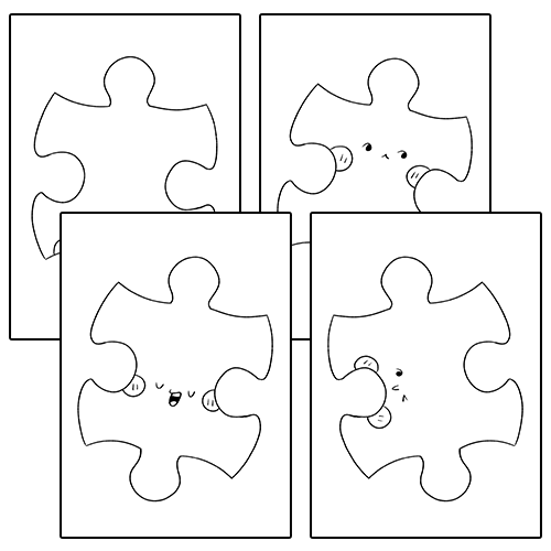 Puzzle pieces activity bundle jigsaw coloring page color by number dot to dot made by teachers