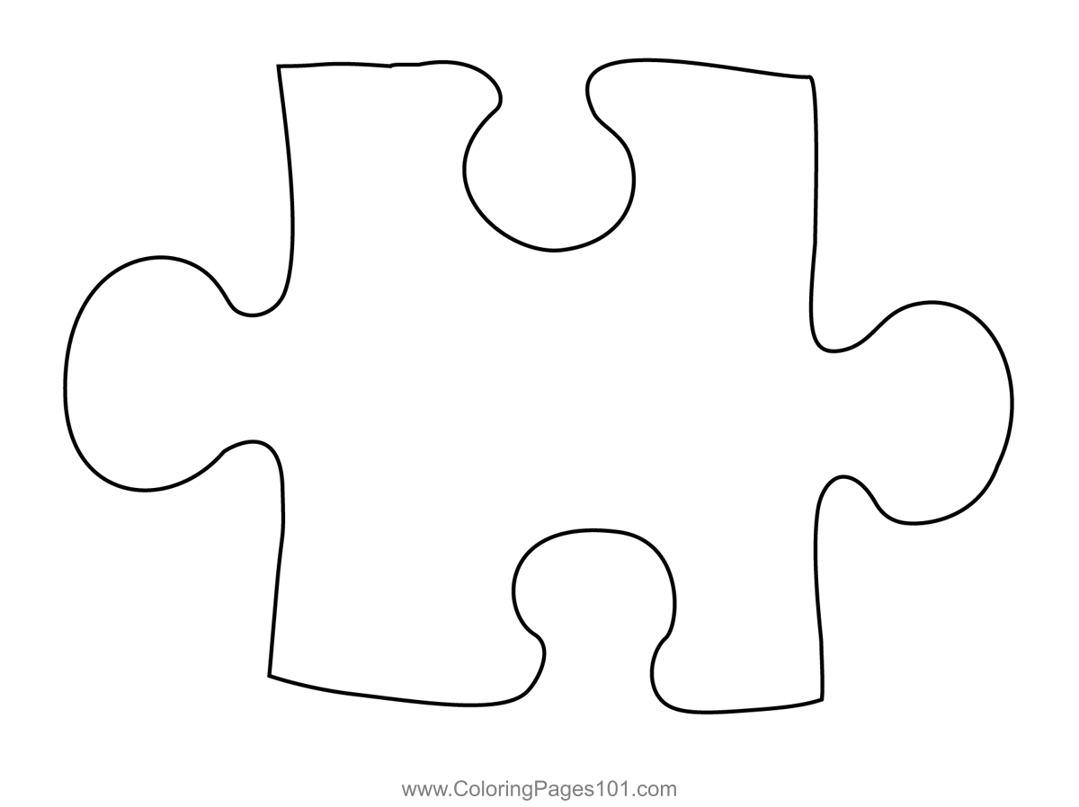Jigsaw puzzle piece coloring page for kids