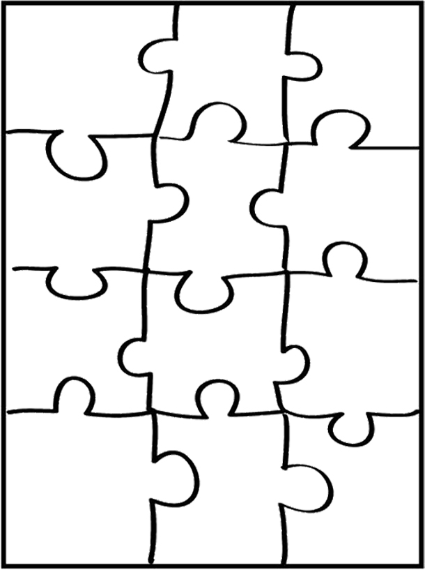 Puzzle pieces coloring page