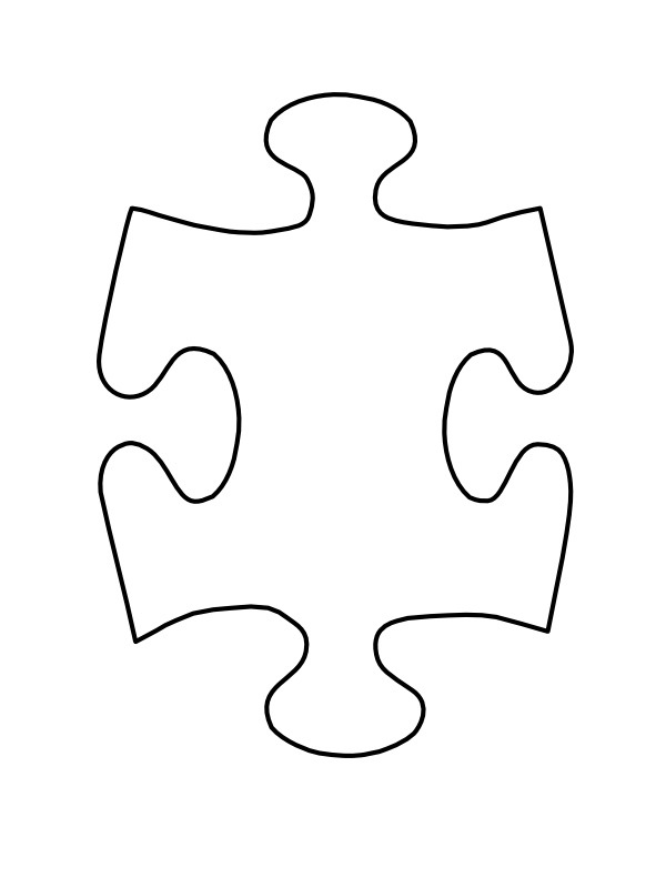 Colouring page puzzle piece