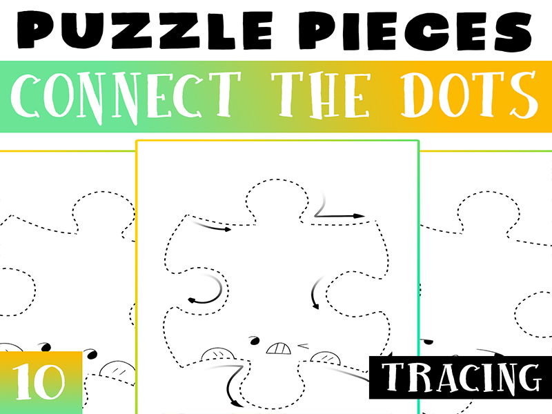 Puzzle pieces activity bundle jigsaw coloring page color by number dot to dot teaching resources