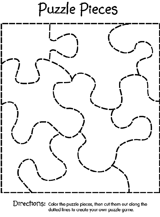 Puzzle pieces coloring page