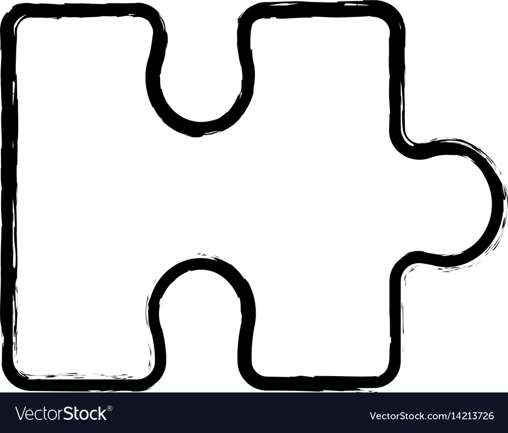 Contour piece puzzle mental game royalty free vector image