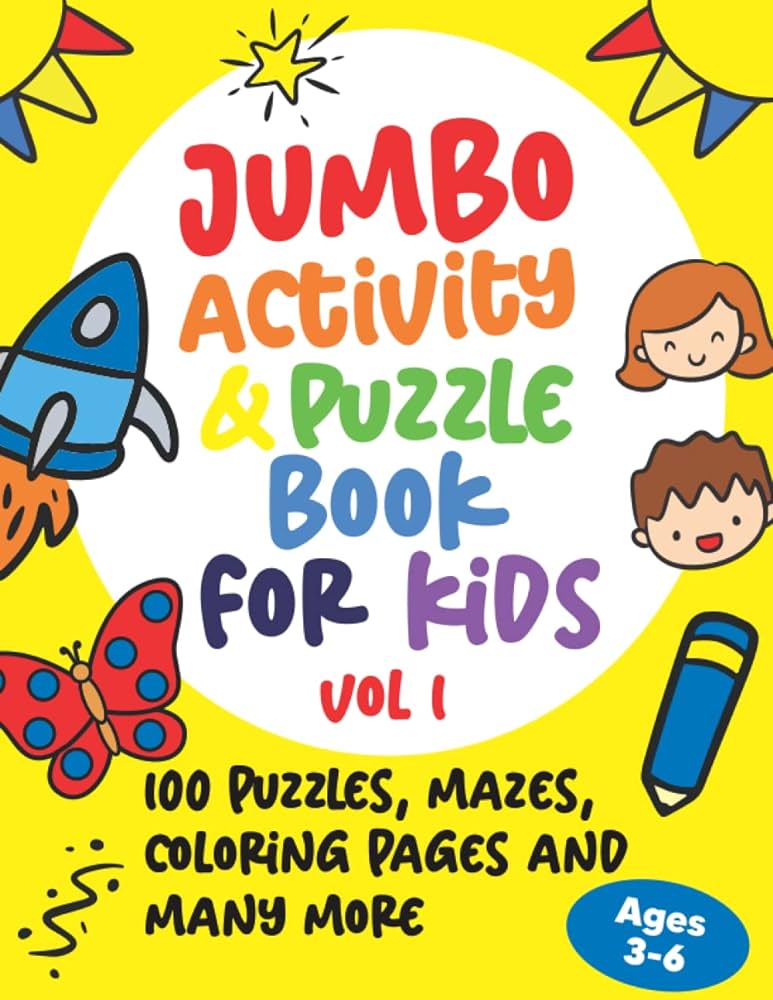 Jumbo activity puzzle book for kids puzzles mazes coloring pages and many more