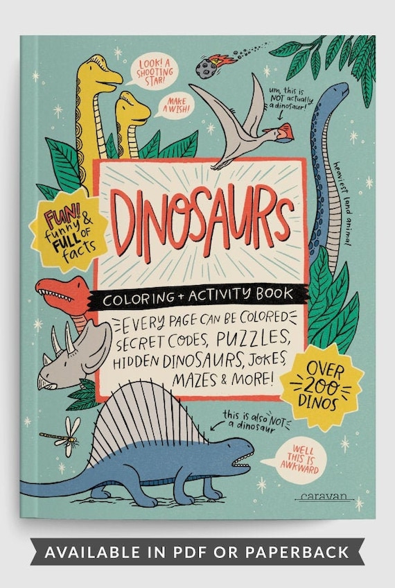 Dino coloring pages dinosaurs coloring activity book secret codes puzzles hidden dinosaurs jokes mazes more printables for kids instant download