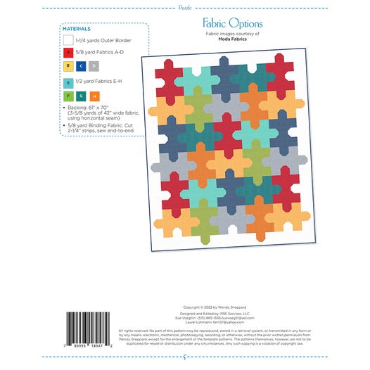 Puzzle downloadable pdf quilt pattern wendy sheppard fat quarter shop