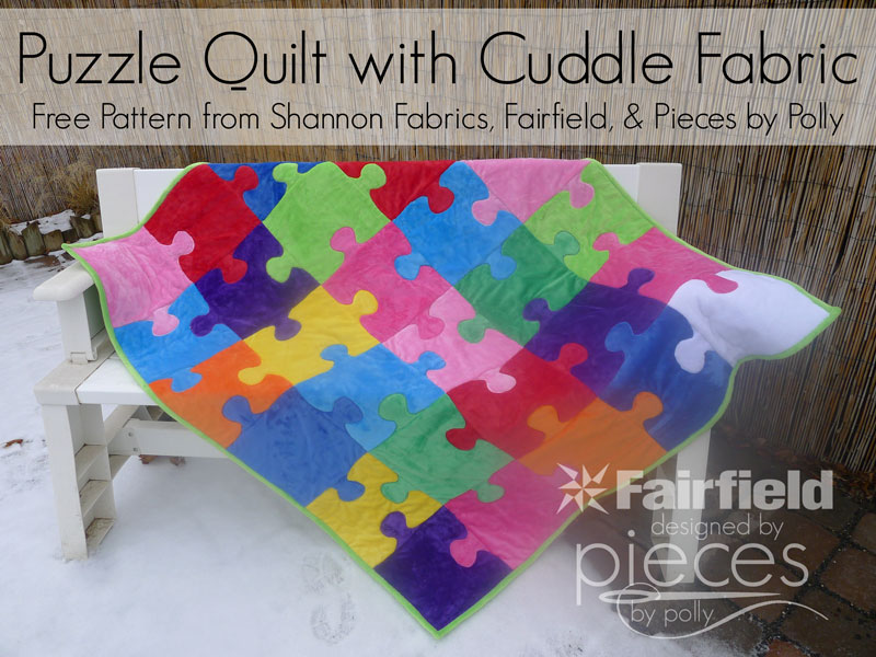 Pieces by polly puzzle quilt with cuddle fabric