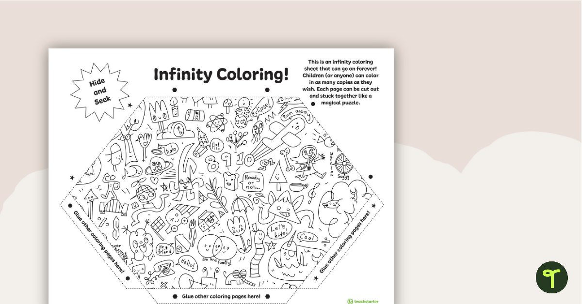 Infinity coloring sheet template teach starter