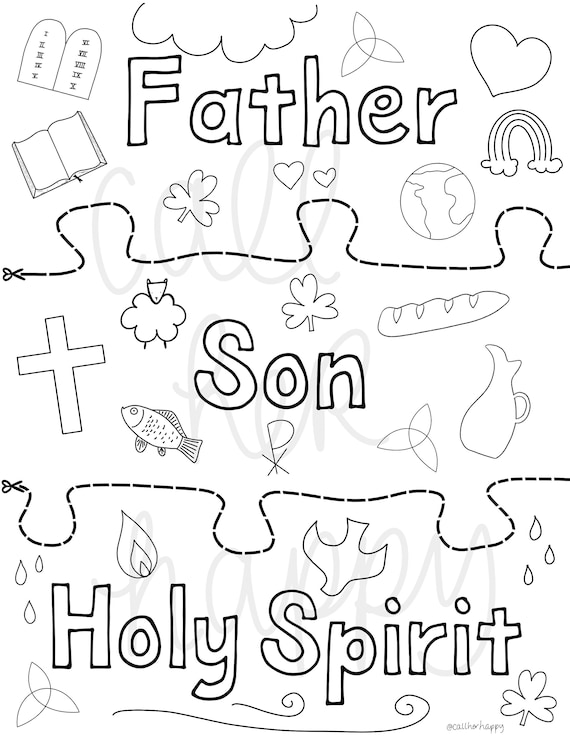 Trinity sunday puzzle worksheet printable coloring page sheet liturgical year catholic resources for kids feast day prayer activities jesus