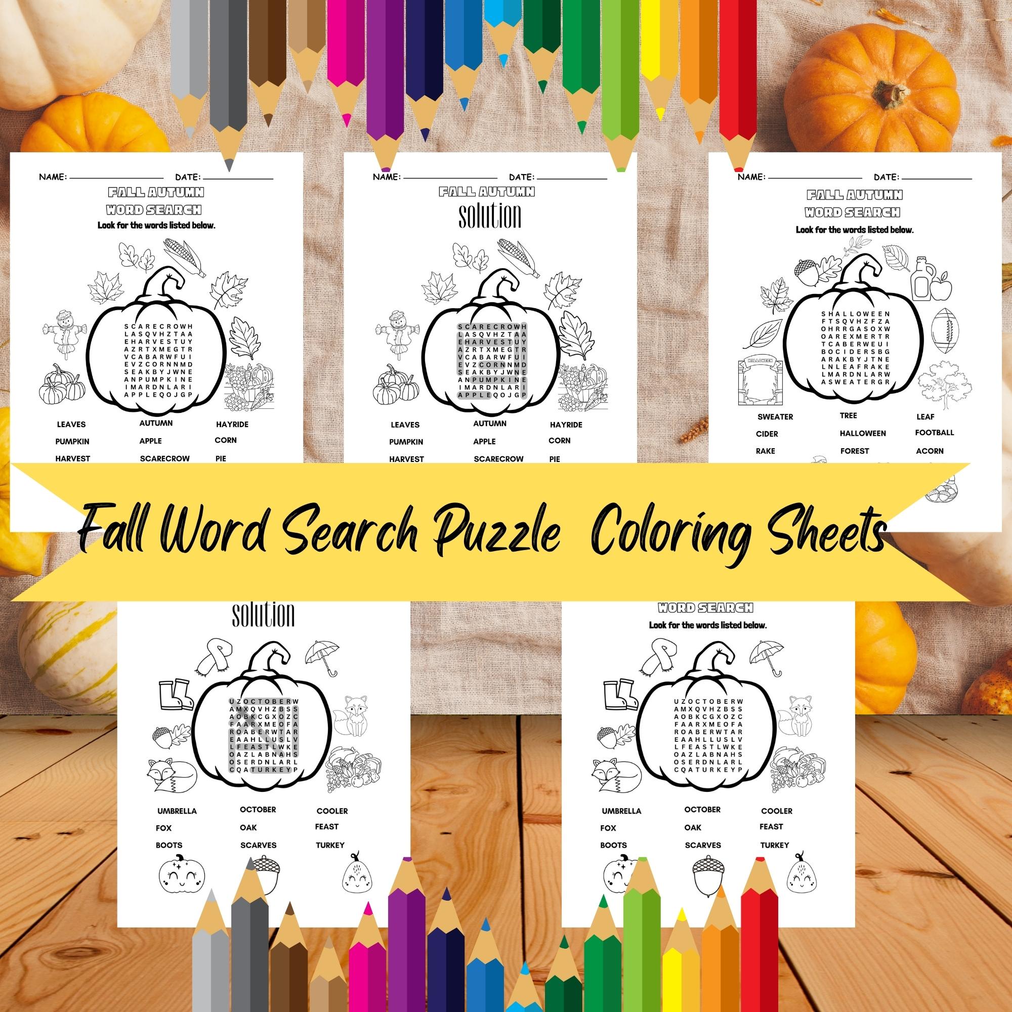 Fall autumn word search coloring pages fall word search puzzle coloring sheets made by teachers