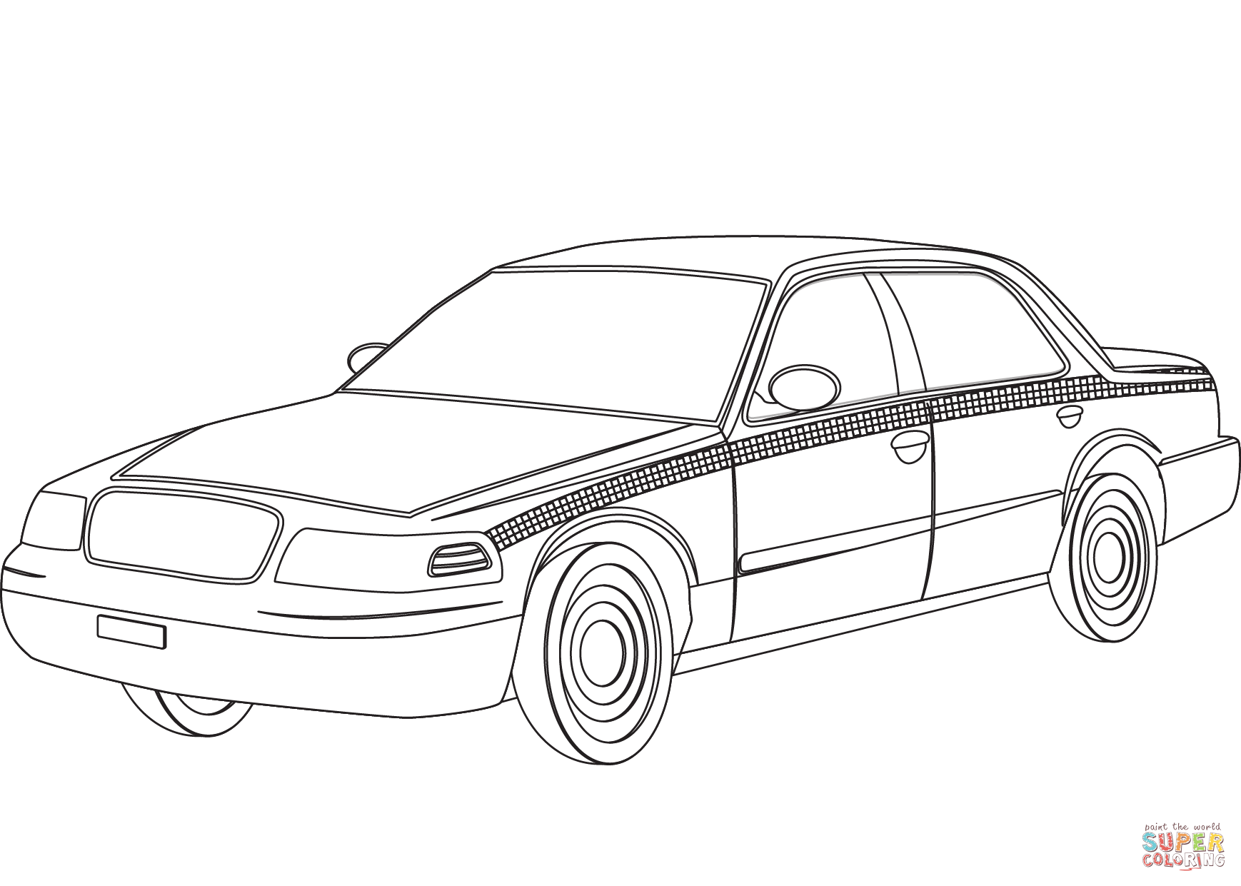 Taxi coloring page free printable coloring pages