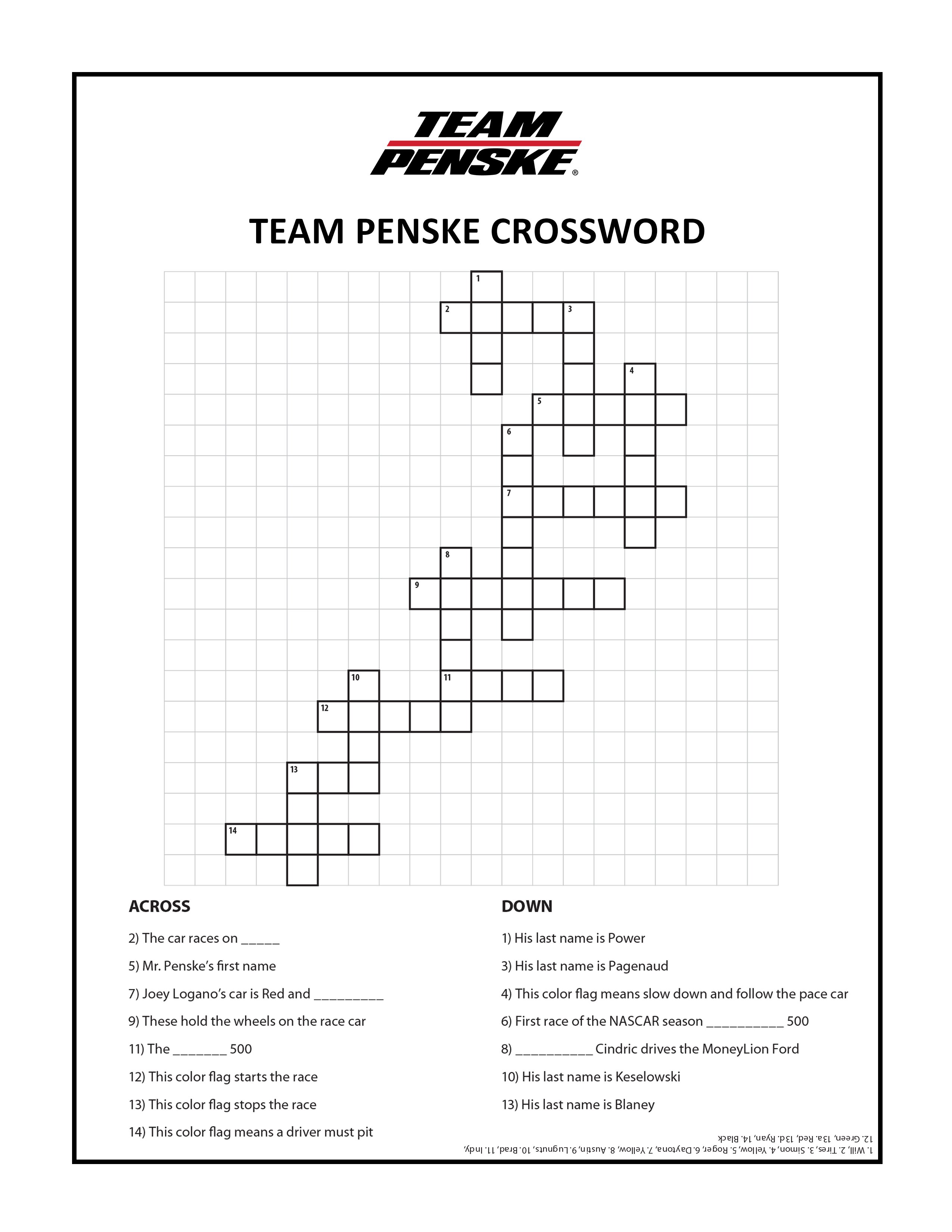 Team penske on x have kiddos looking for a fun project ð head to our website for all of our team penske inspired coloring pages word searches and crossword puzzles ð httpstcoetfazpvdta