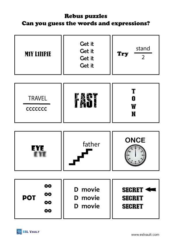 Free printable rebus puzzles with answers