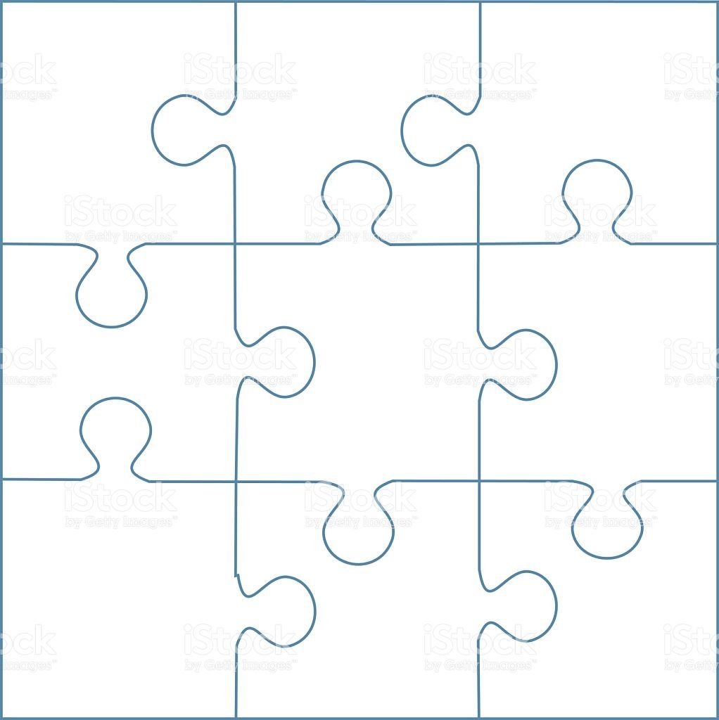 Puzzle template pieces vector bookmark template templates piecings