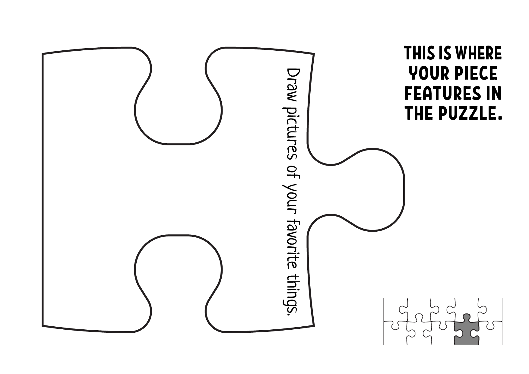 All about me puzzle piece free printable papercraft templates