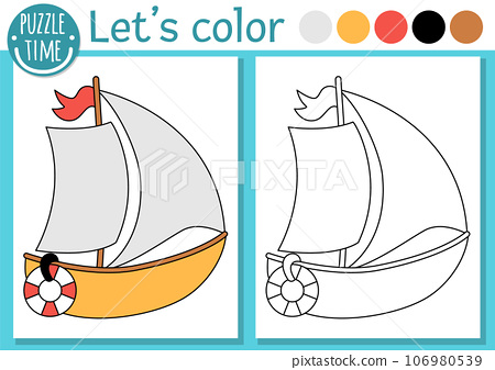 Transportation coloring page for children with