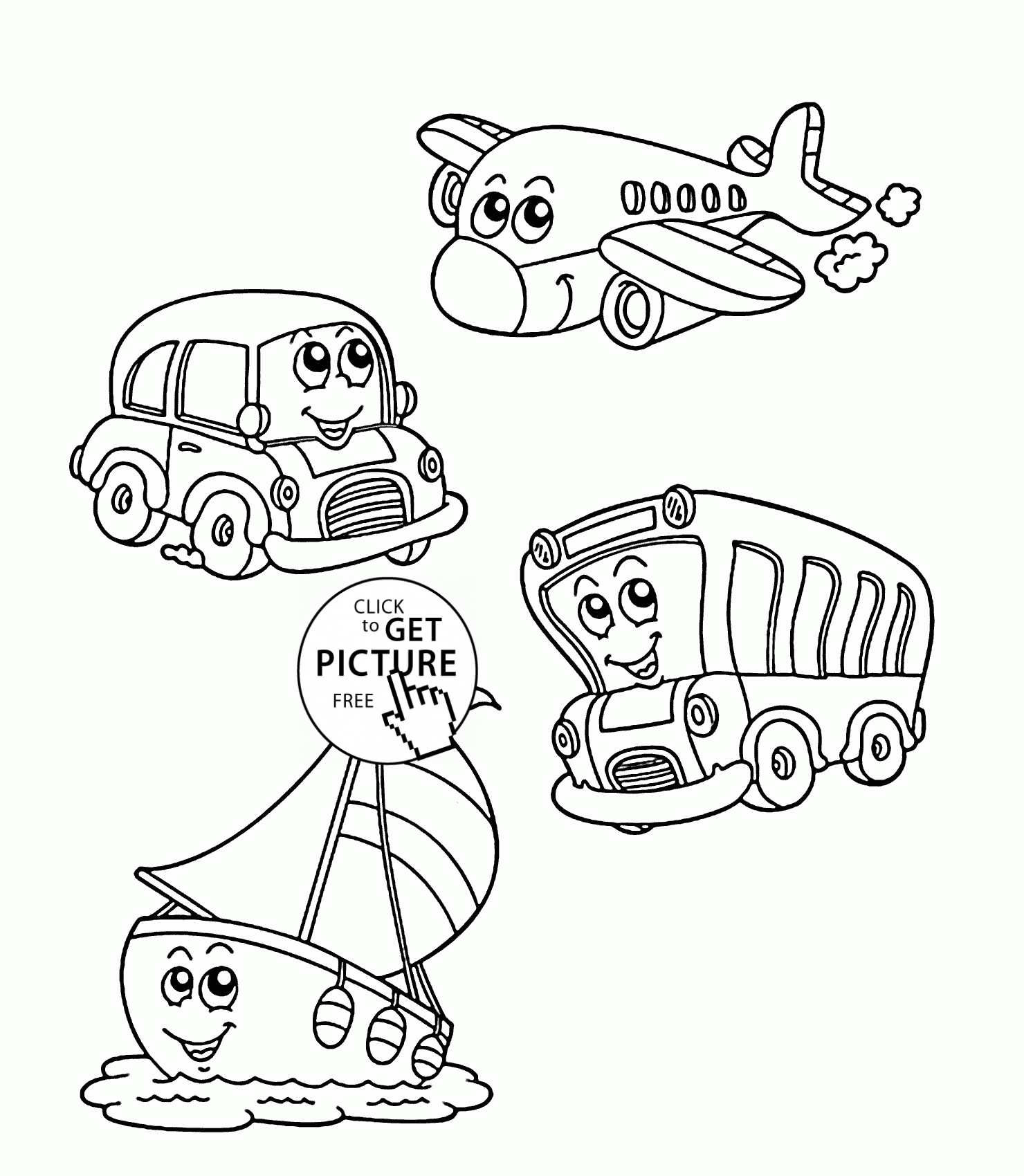 Funny transportation coloring page for kids coloring pages printables free