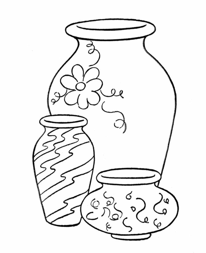 Pretty vases to color coloring pages flower coloring pages coloring pages for boys