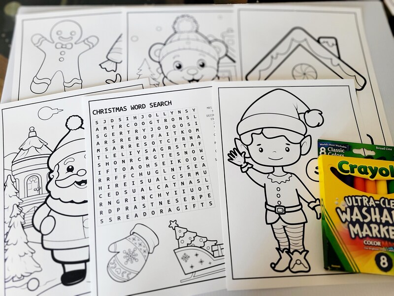 Christmas coloring activity pack kids activity pack kids coloring pack christmas puzzles christmas coloring pages makerplace by