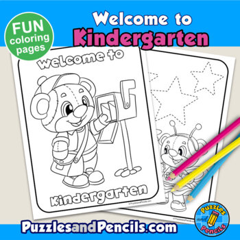 Wele to kindergarten coloring pages pages to color and trace