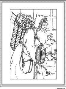 Vintage santa claus coloring page for adults