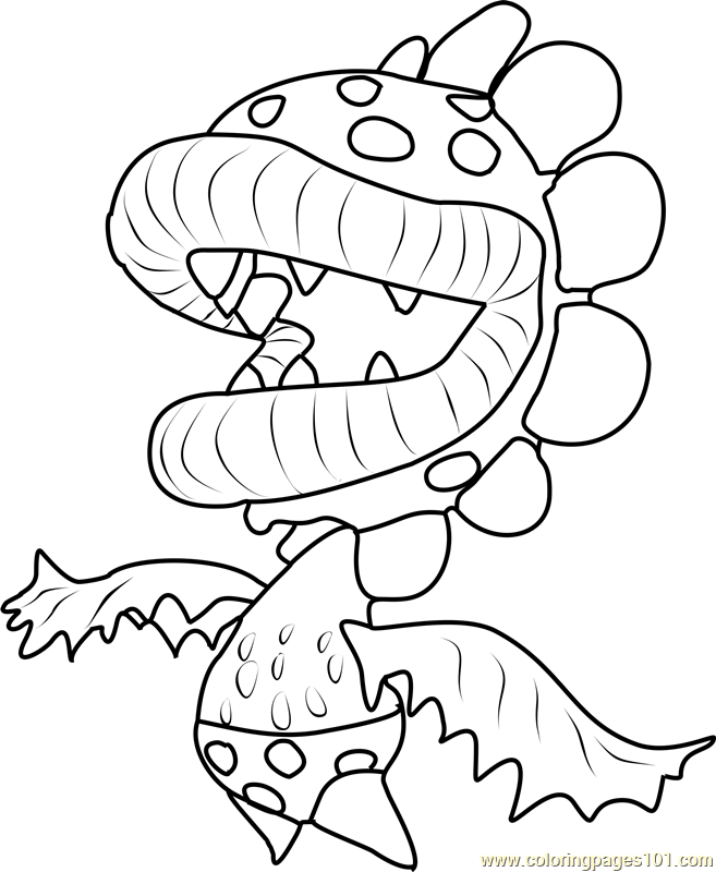 Petey piranha coloring page for kids