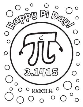 Pi day coloring page real life math happy pi day learning math