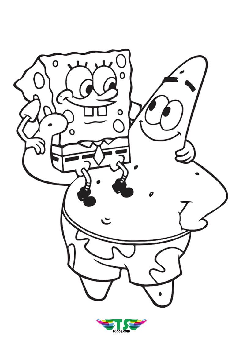 Spongebob and patrick coloring page for kids kleurplaten kleurboek boek bladzijden kleuren