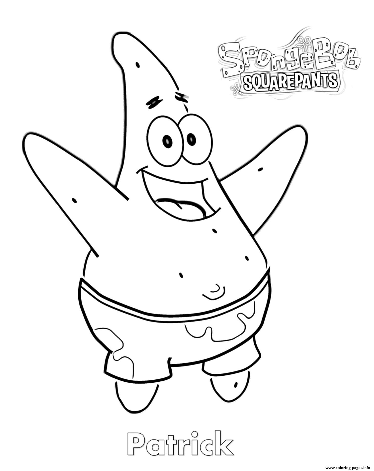 Patrick from spongebob coloring page printable