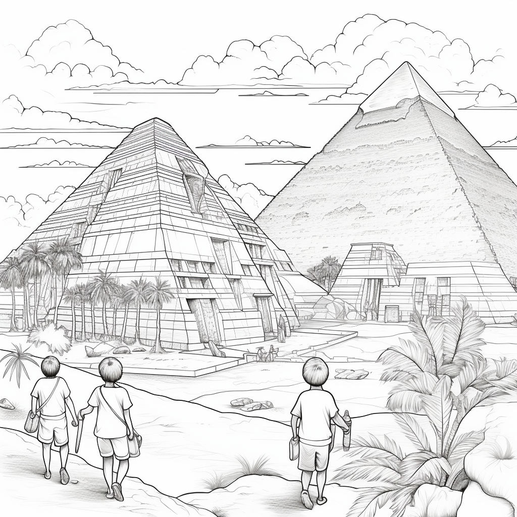 Pyramids coloring pages