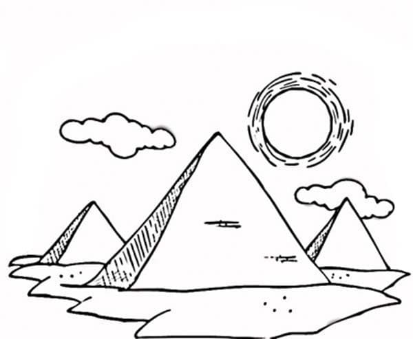 Outline map of egypt coloring page