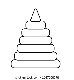 Coloring page outline pyramid toy simple stock vector royalty free