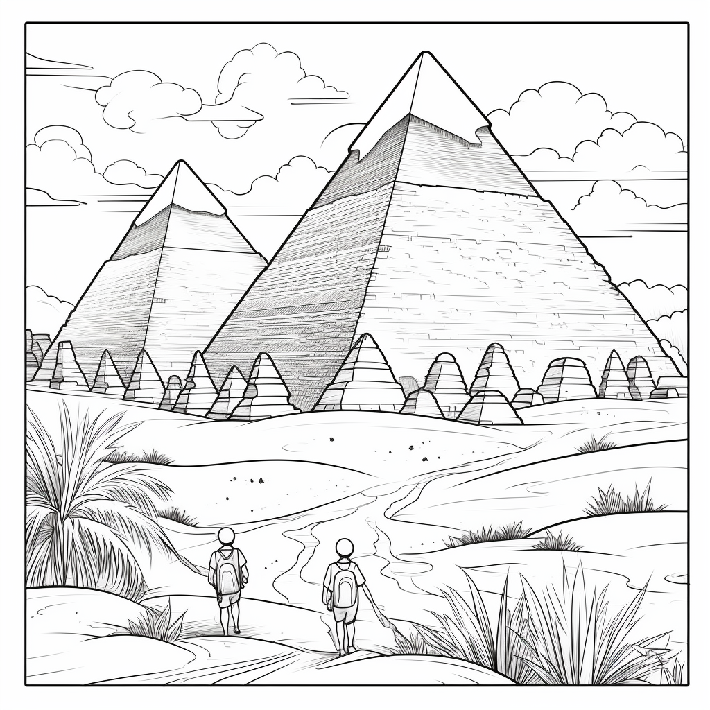 Pyramids coloring pages