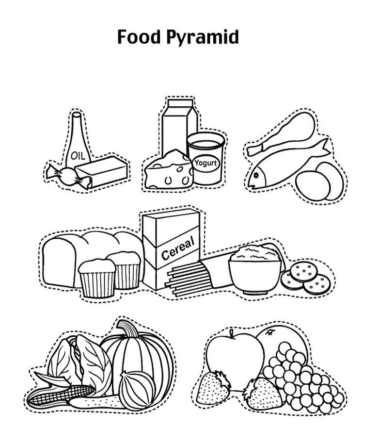 Healthy food coloring pages