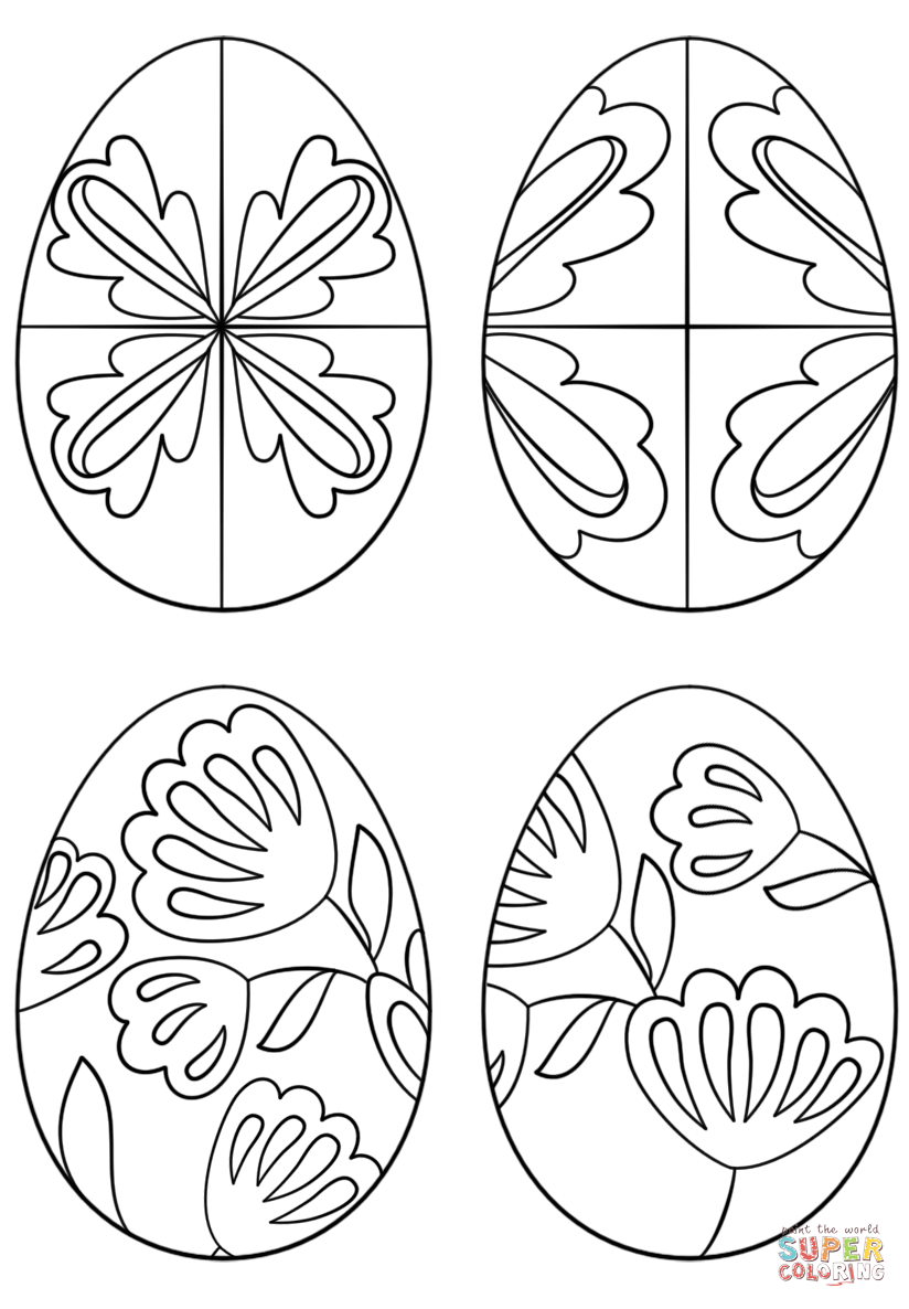 Pysanky eggs coloring page free printable coloring pages